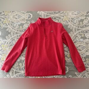 Vineyard Vines Kids Bright Red Half-Zip Sweatshirt